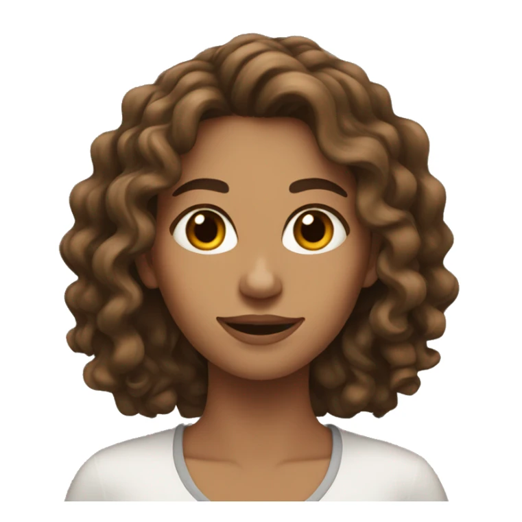 Woman with long curly/coil brown hair sticker