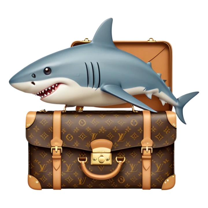 Seize the day like a shark in Louis Vuitton! 🦈💼 #TwitterAds - your power afloat!"

The text on the sticker can be placed next to the image, where Twitter Ads will be drawn directly on the shark to emphasize the style and theme. sticker
