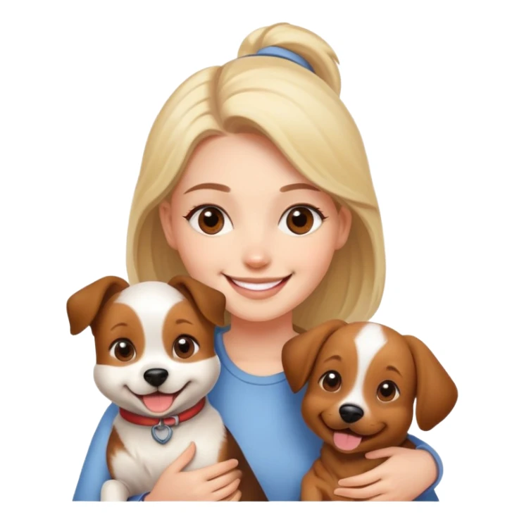 young woman with a cute dog, friends sticker