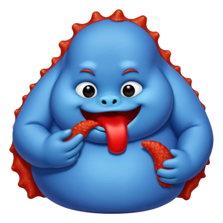 A fat blue takis Alive eating red takis sticker