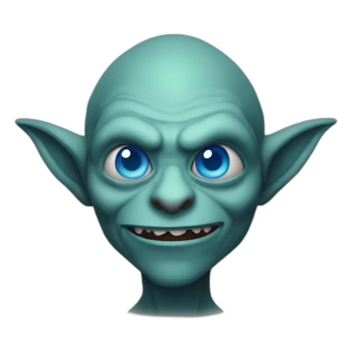 Goblin with blue eyes sticker
