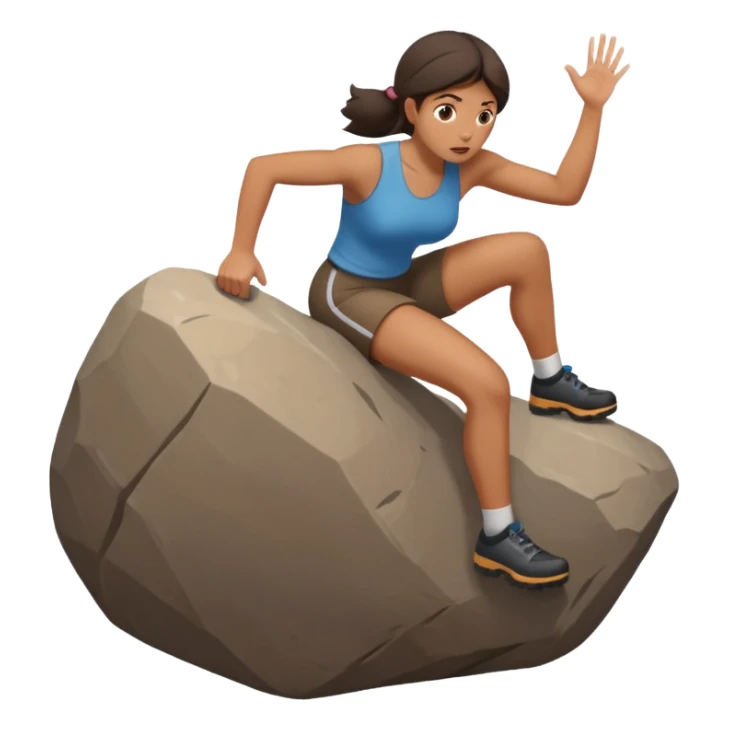 I need a woman pushing a bolder uphill like sysiphus sticker