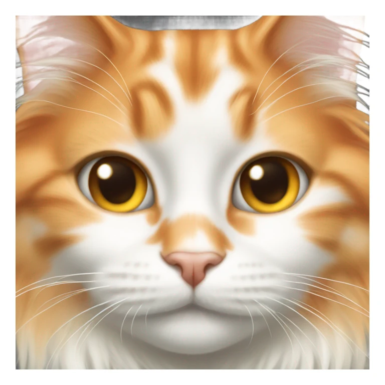 orange and white longhair cat sticker