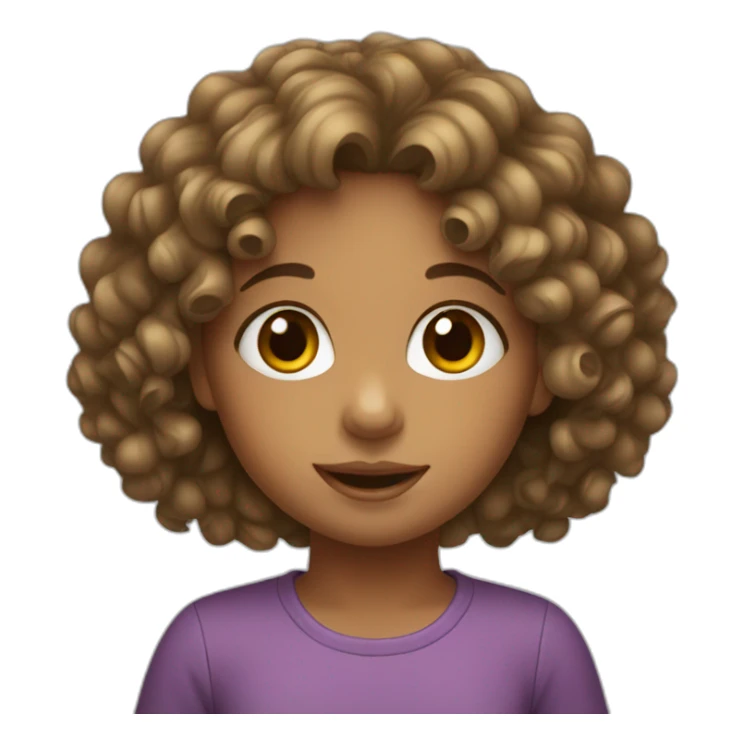 Young Girl with curly hair sticker