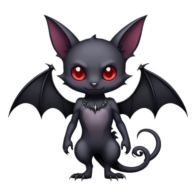 Edgy Cool Cute Gothic-Emo-Vampiric-Bat-Feline-Fakemon-Hybrid full body sticker