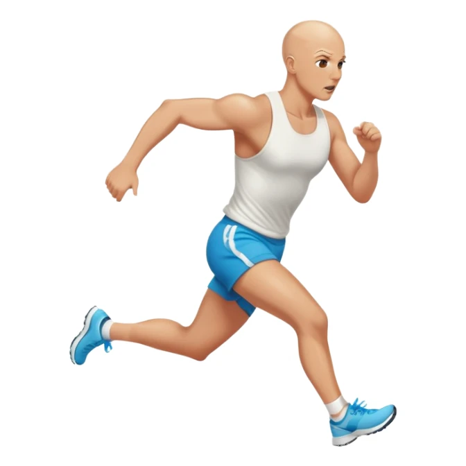bald athlete, in shorts, runs like Britney Spears sticker