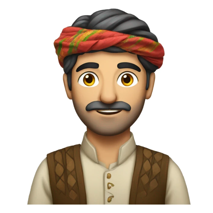 kurdish man with tradional dress sticker
