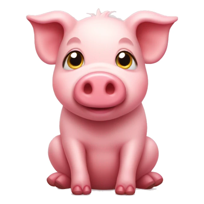 cute pig with a heart in its paws sticker