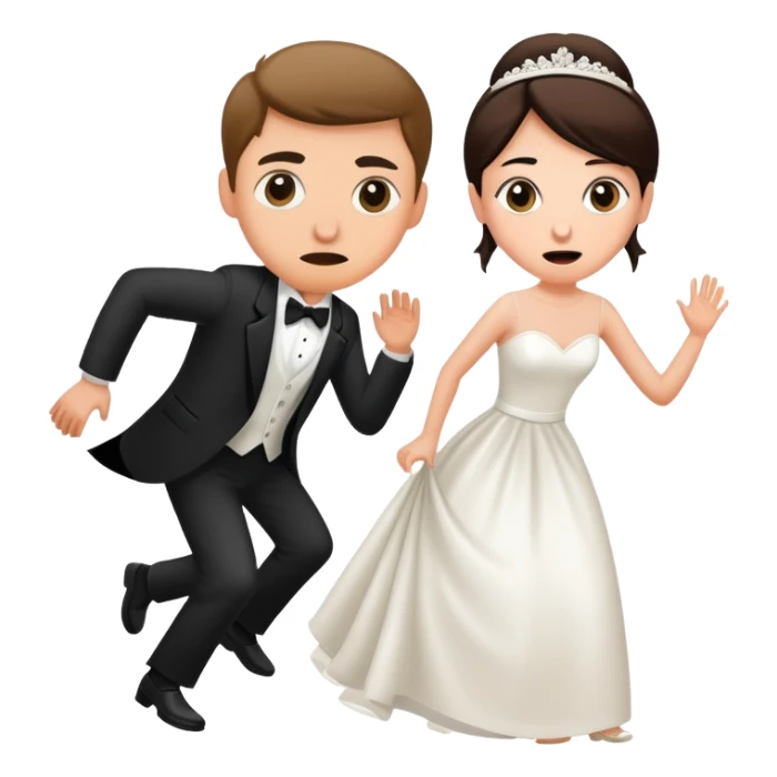 A person sneaking into a wedding, uninvited guest with funny expression sticker