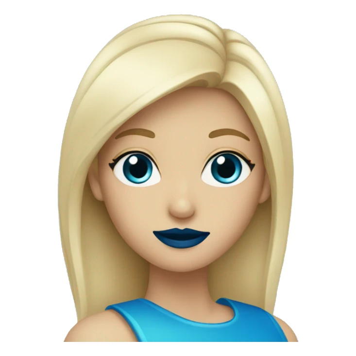 blue lipstick sticker