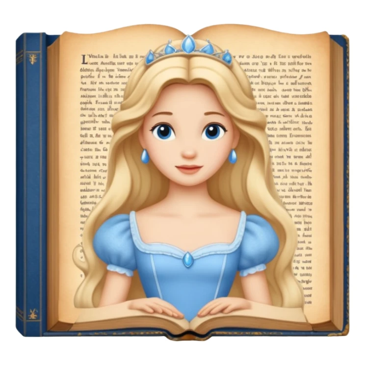 Cinderella in old book story sticker