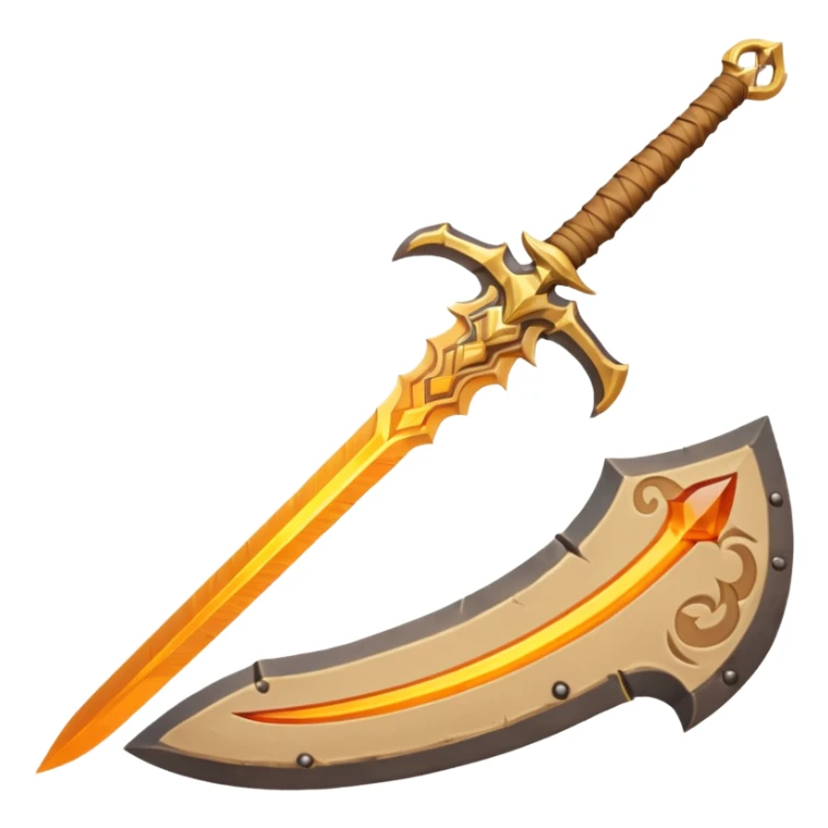 desert sand sword object icon, curved scimitar blade, sand-carved patterns, glowing amber runes, sandy aura around edge, fantasy desert weapon, 3D cartoon, mobile game icon style, centered, clean background, no text, no watermark
 sticker