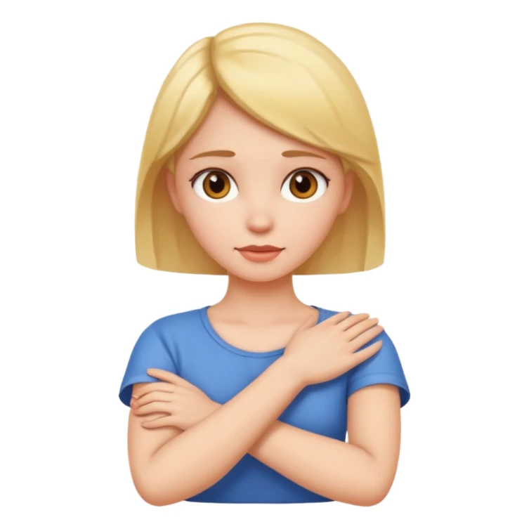 Arms crossed holding neck girl  sticker