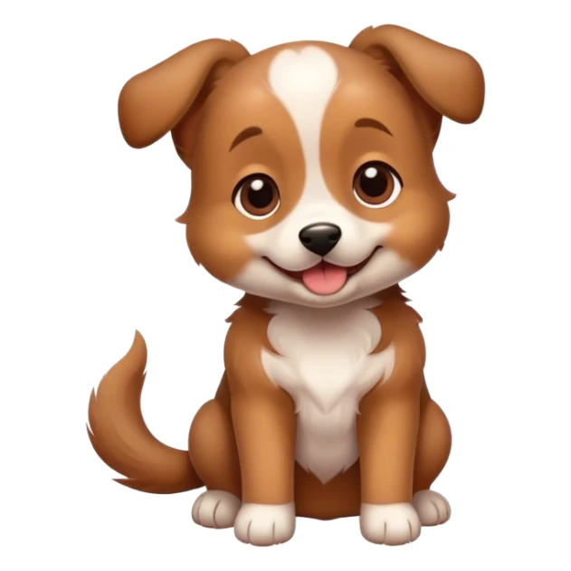 A cheerful puppy who wags its tail a lot.	 sticker