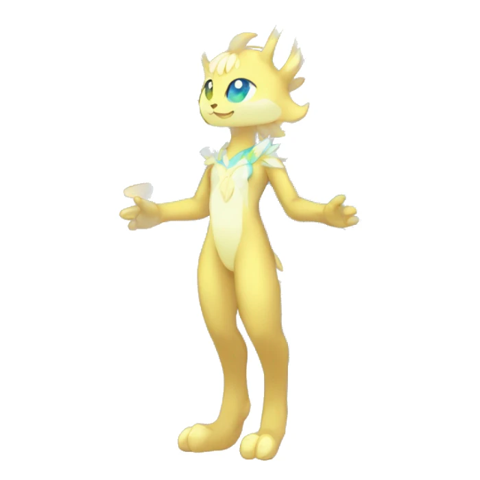 Anthro Sona Colorful Ethereal Pretty Godly Celestial Shiny Fakemon Full Body sticker
