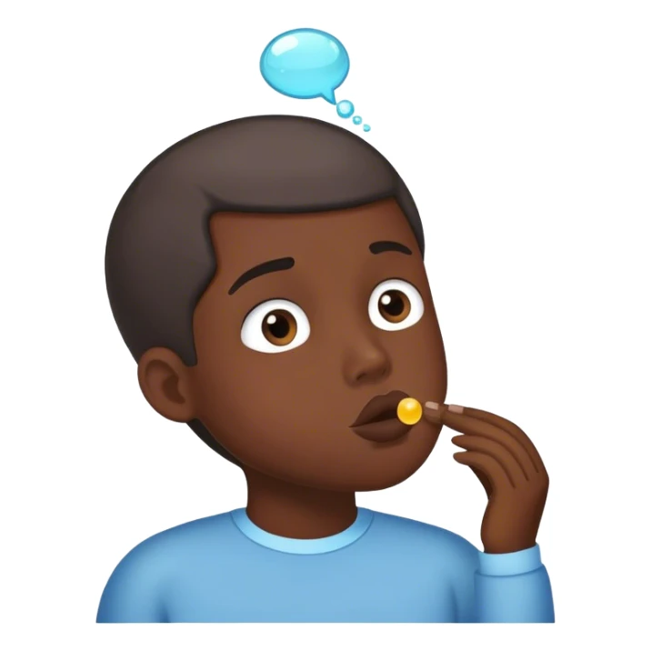 shut mouth with a thought seed bubble In its head sticker