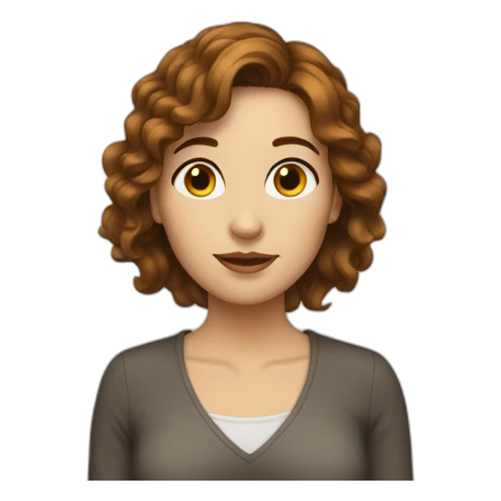 Woman with brown hair Booklover  sticker