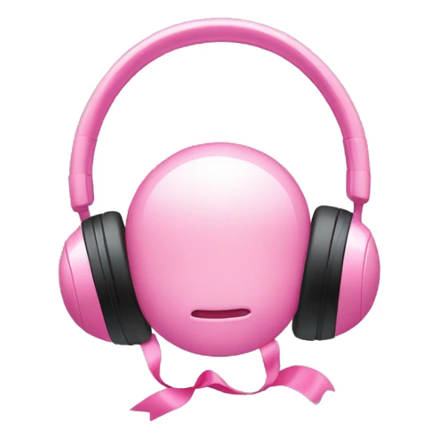 Headphones with pink bows on either sides sticker