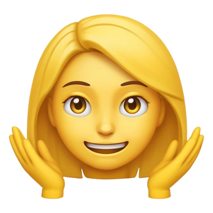 Yellow female emoji that is struggling to smile sticker