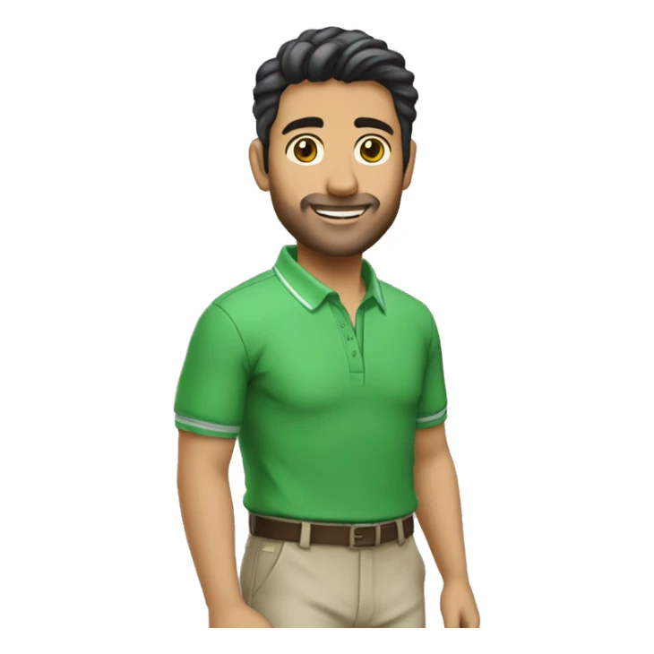 Rapaz moreno forte com camisa verde claro sticker