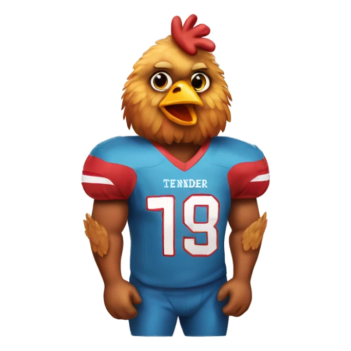 chicken tender wearing a 24 football jersey  sticker