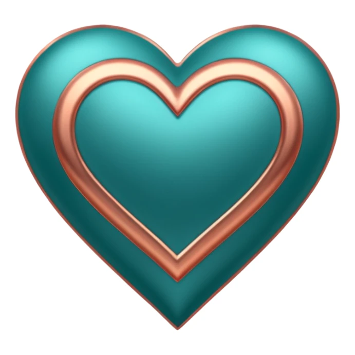 A teal, burnt orang, and rose gold heart, please.  sticker