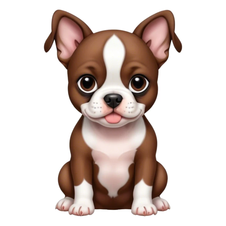 chestnut brown pitbull boston terrier puppies sticker