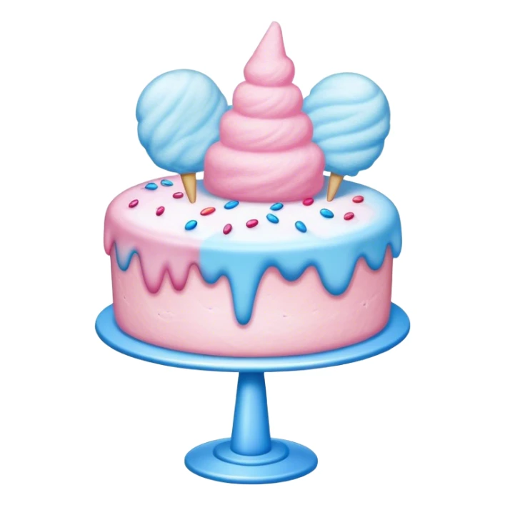 birthday cake with cotton candy on top  sticker