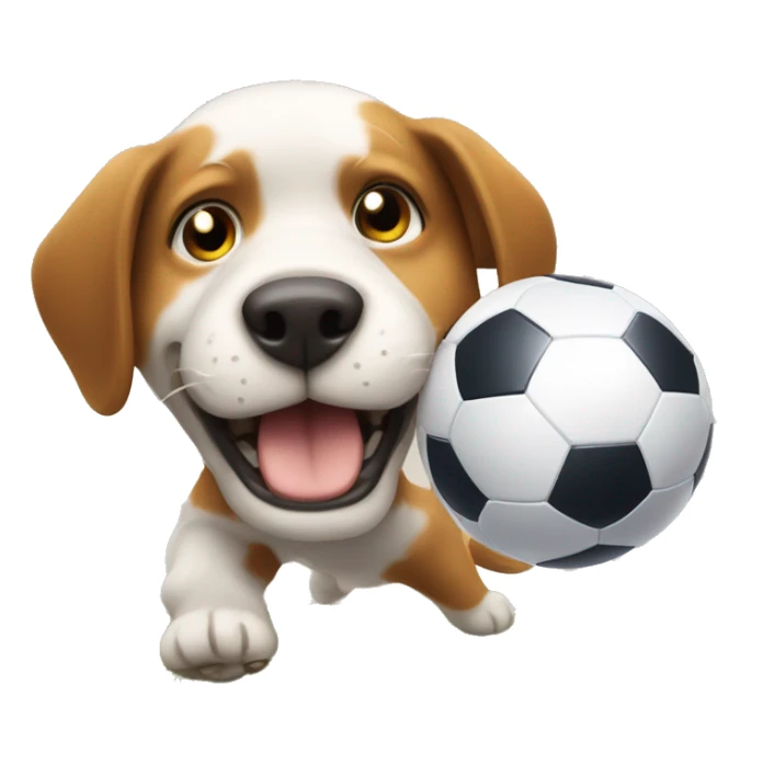 the dog and the cat playing football sticker