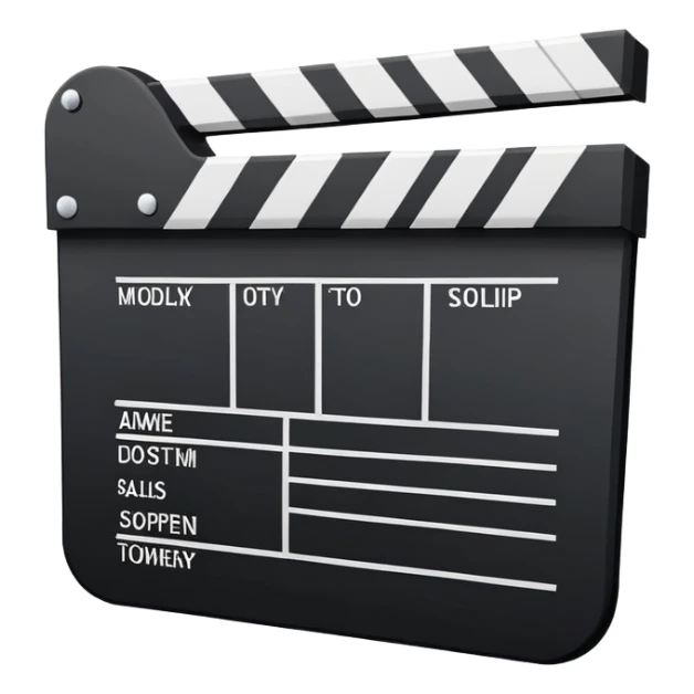 minimalist movie slate with clean lines, one diagonal stripe, geometric rectangular outline sticker