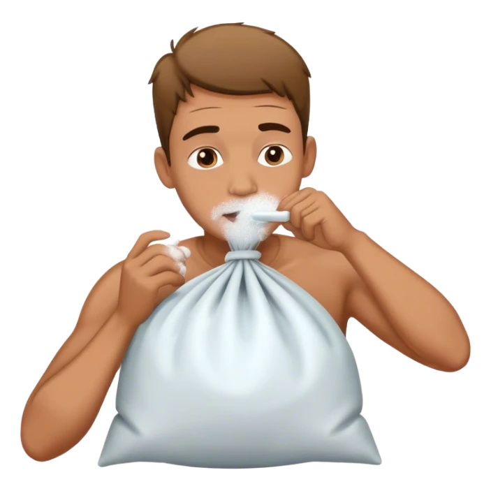 A man snorting a large bag of white powder  sticker