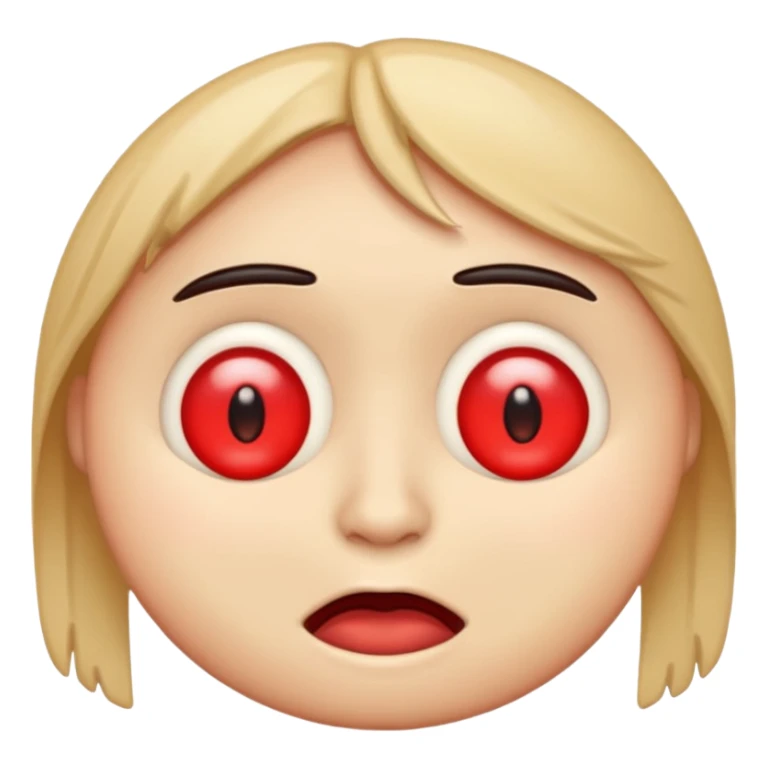 An emoji with red eyes  with tired face! sticker