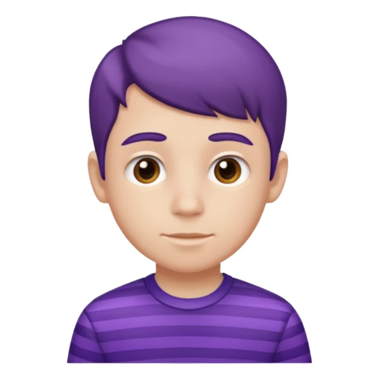 Boy wearing purple striped shirt  sticker