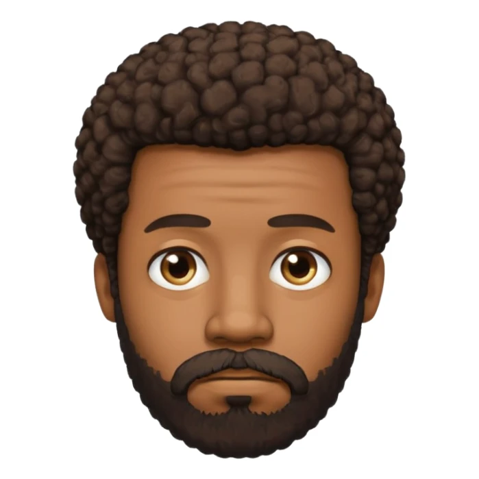 black man with beard, mustache, and short afro sad sticker