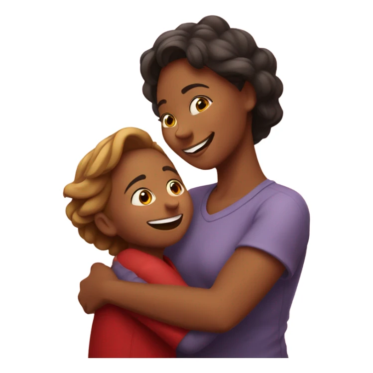 Mom hugging son happy valentines day sticker