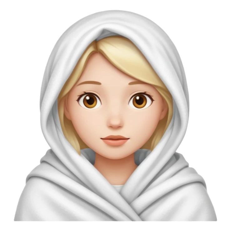 Pretty girl wrapped in a blanket sticker