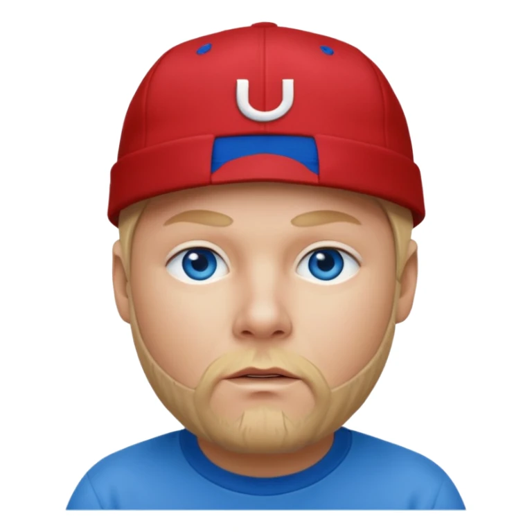 Fred Durst red cap back, blonde hair, blue eyes sticker
