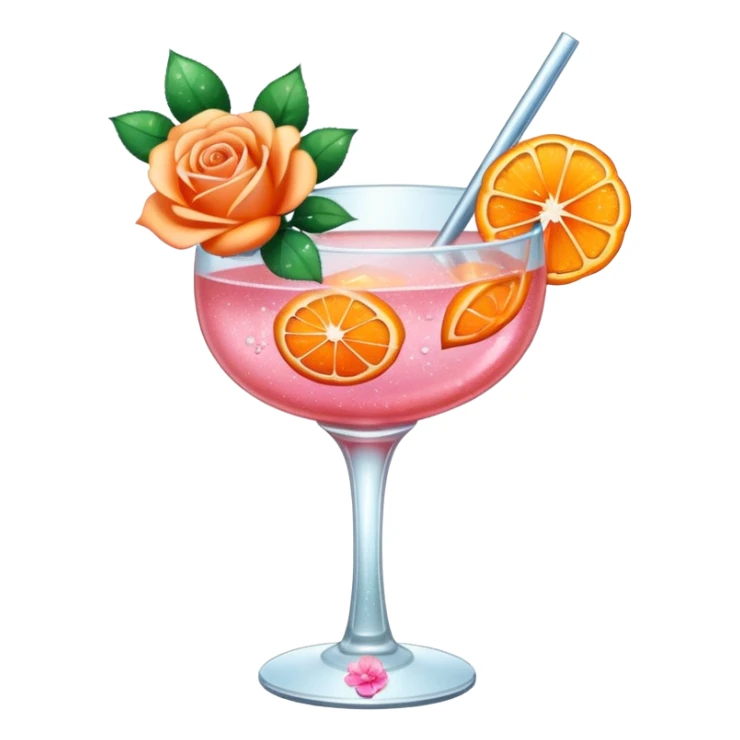 Glittery rose mocktail with orange roses sticker