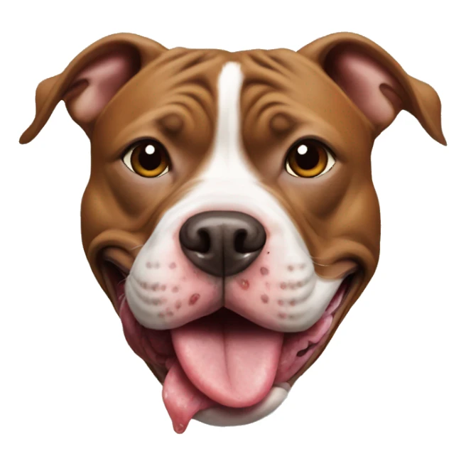 Pitbull with Meatball in mouth sticker