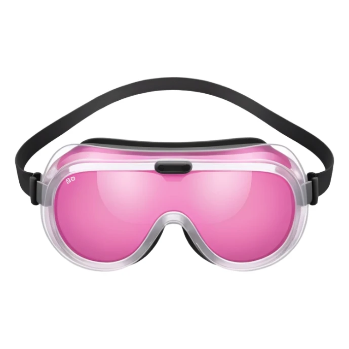 protective goggles with pink polarized lenses, adjustable headband sticker