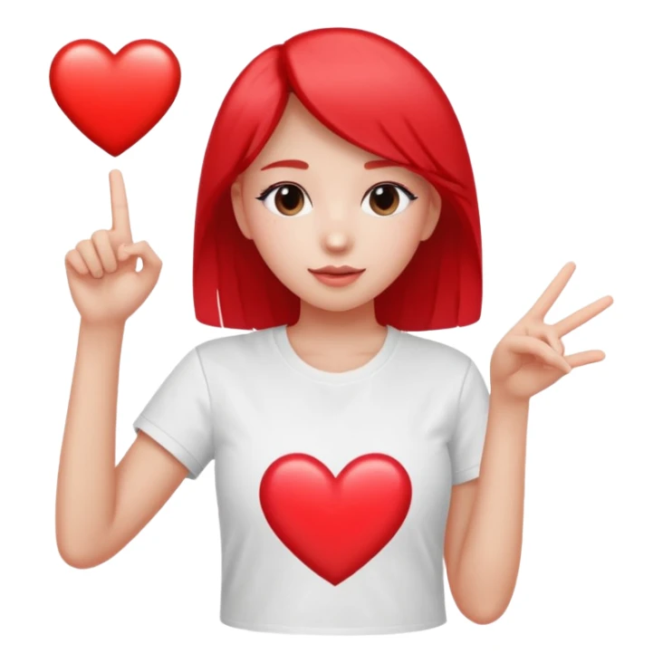 Girl with tiktok logo point upwards sticker