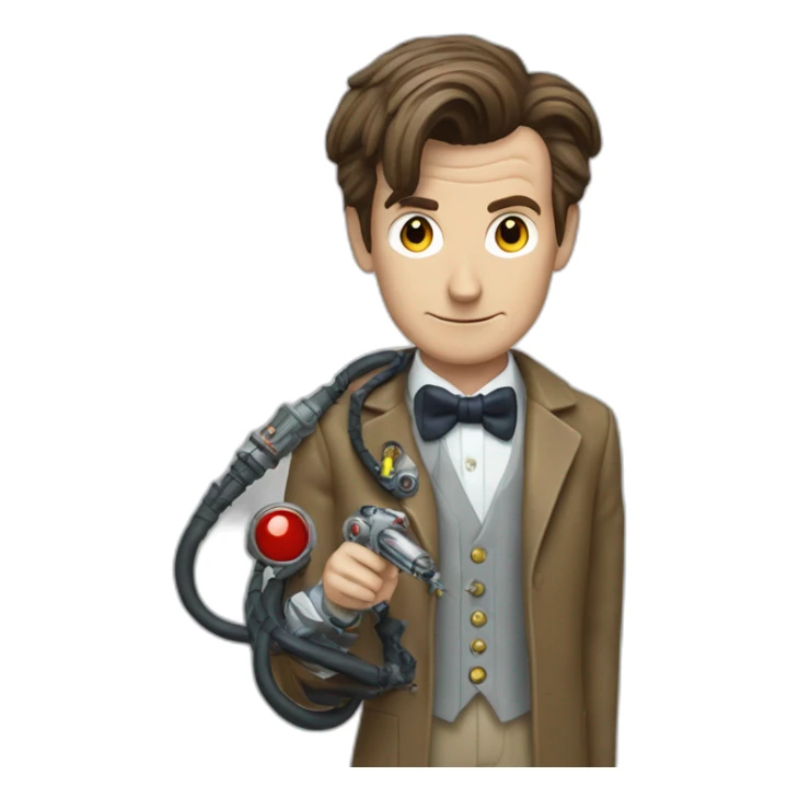 The 11th doctor with his Sonic screwdiver sticker