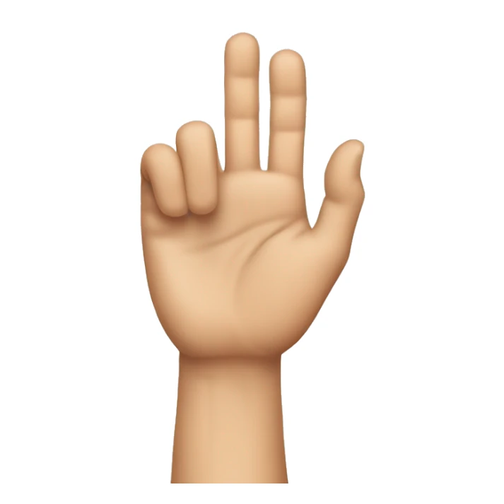 Hand who make a 3With the thumb and the hidden directory sticker