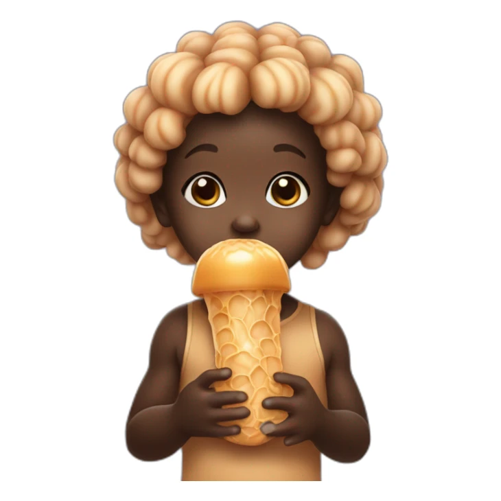 Cute black baby holding a baby peanut butter jellyfish sticker
