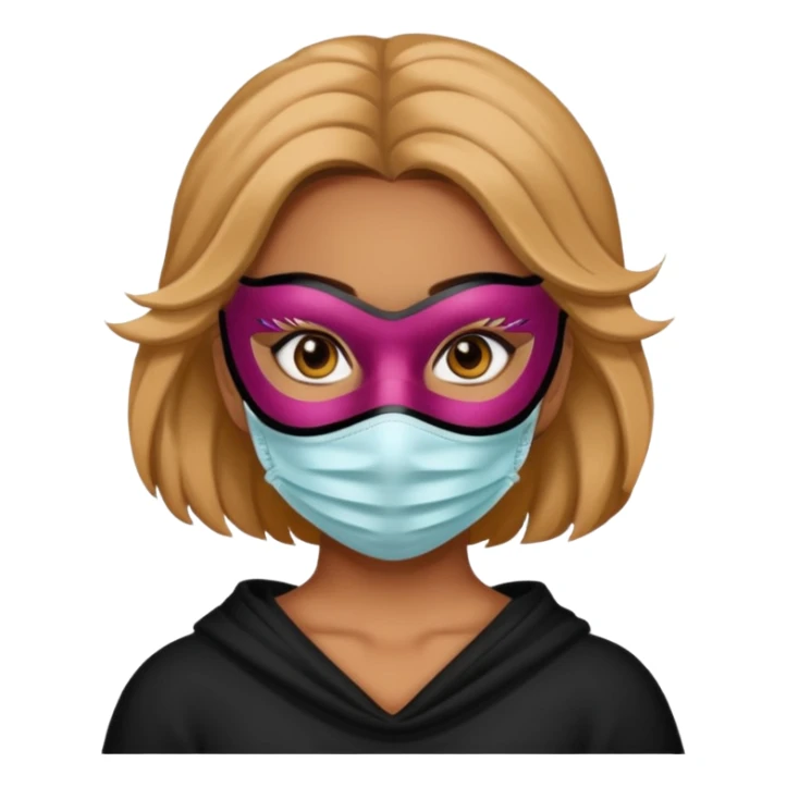 A girl wearing a mask  sticker