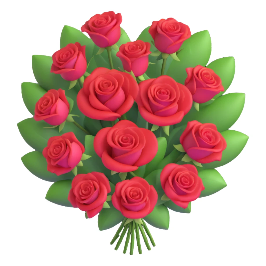 heart-shaped bouquet of red roses sticker