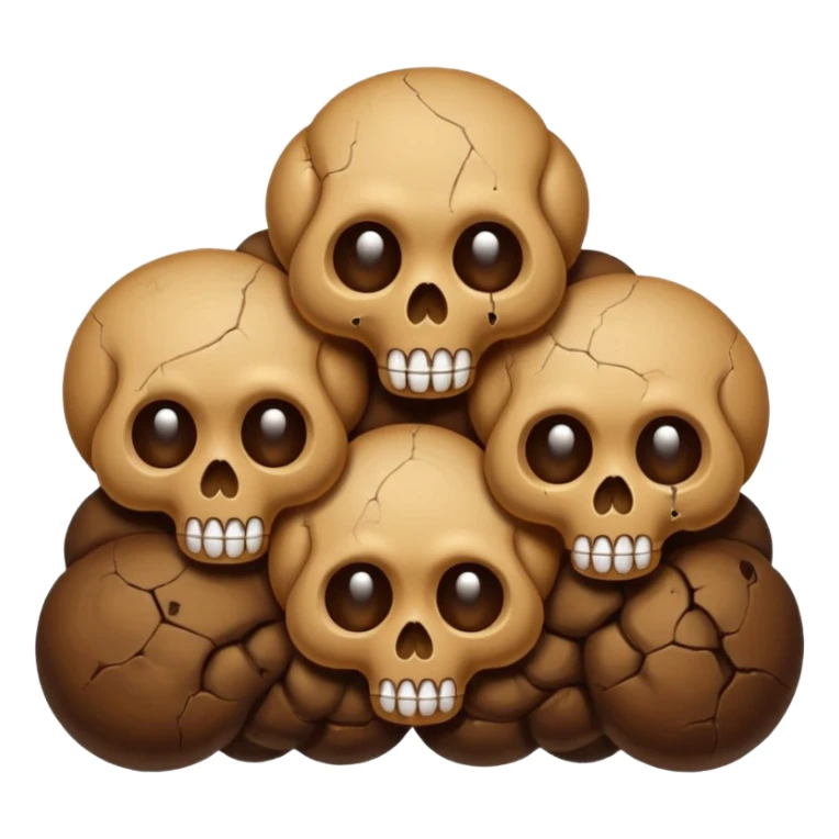 ((cartoon poop emoji))with  3 skulls sticker