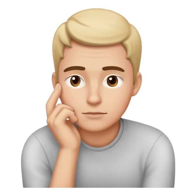 thoughtful person with hand on chin sticker