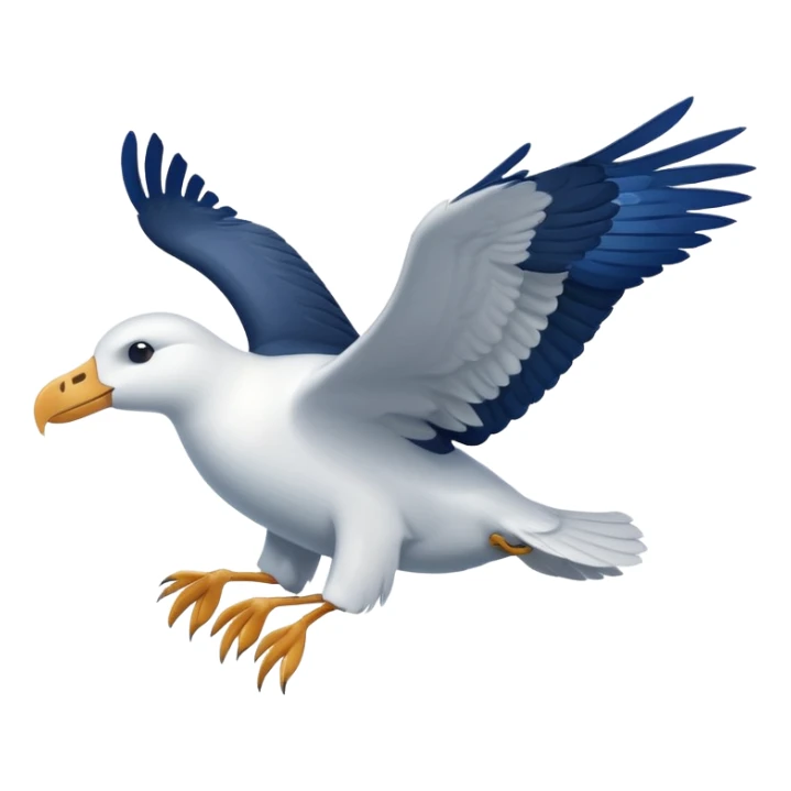 Albatross flying dark blue instead of black wings sticker