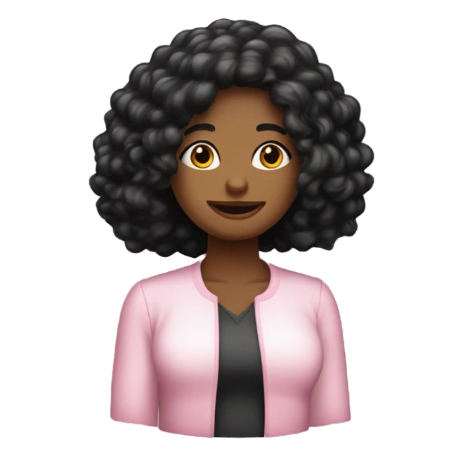 CABELLO NEGRO LARGO LACIO, CARA OVALADA, VESTIMENTA ROSA TES MORENA. sticker